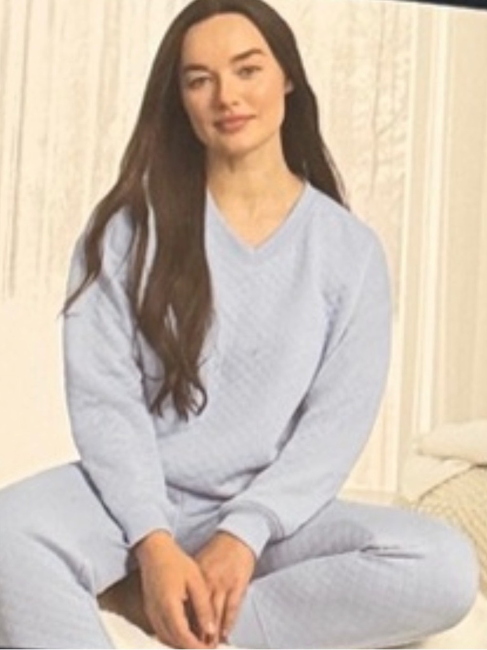 Lands' End Soft Blue Quilted Lounge Set Women’s size small NEW